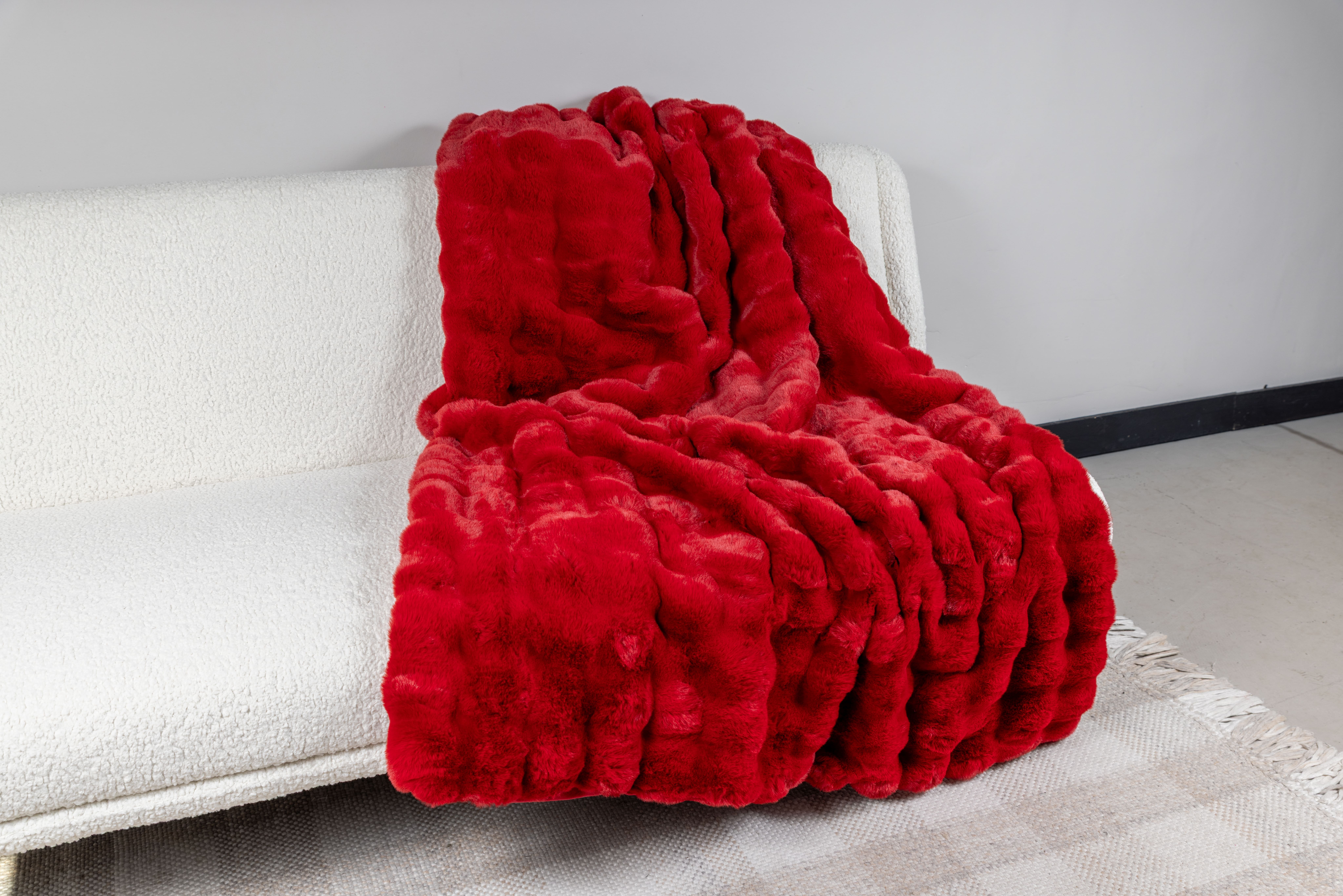 Kunstfelldecke Cosy Rot Kunstfelldecke Cosy in der Farbe Rot- Star Home Textil