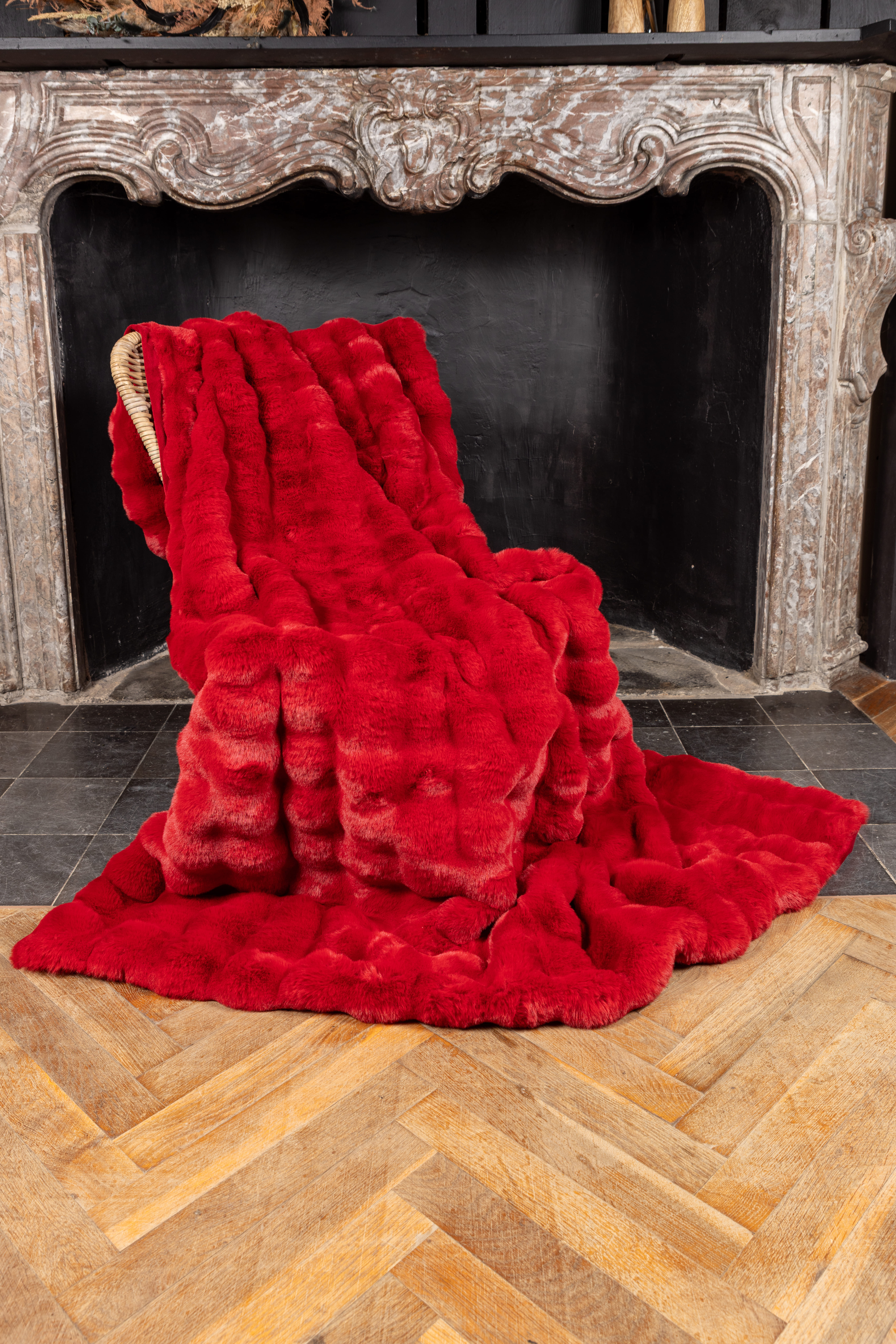 Kunstfelldecke Cosy Rot Kunstfelldecke Cosy in der Farbe Rot- Star Home Textil