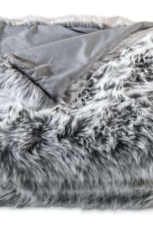Kunstfelldecke Silber Wolf 2 Kunstfelldecke Silber Wolf in Silber/Grau - Star Home Textil